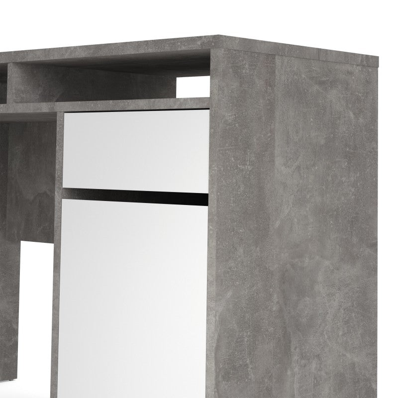 Function Plus Desk 1 Door 1 Drawer in White and Grey - Price Crash Furniture