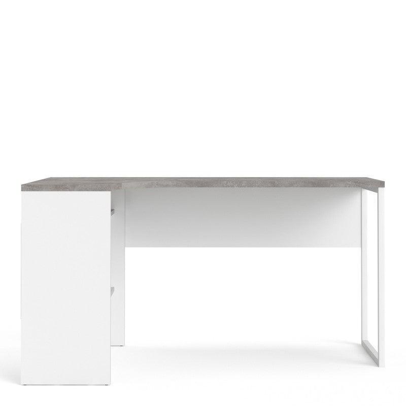 Function Plus Corner Desk 2 Drawers in White and Grey - Price Crash Furniture