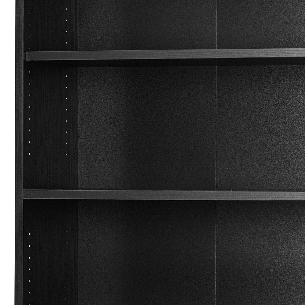 Prima Bookcase 5 Shelves with 2 Drawers and 2 Doors in Black Woodgrain - Price Crash Furniture