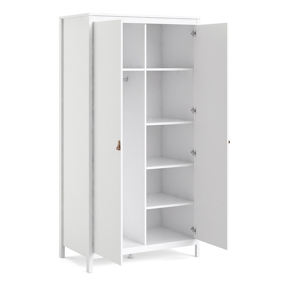 Barcelona Wardrobe with 2 Doors in White - Price Crash Furniture
