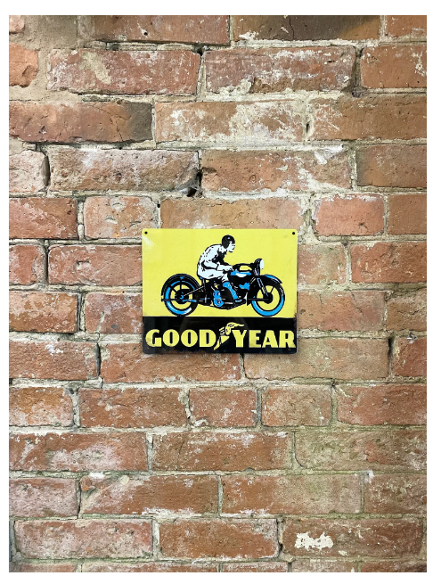 Metal Advertising Wall Sign - Good Year Tyre Motorbike - Price Crash Furniture