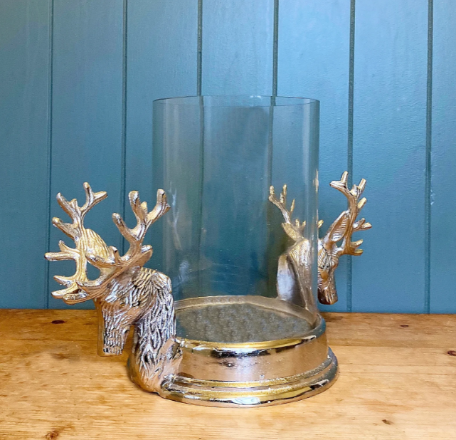 Stag Double Head Pillar Candle Holder - Price Crash Furniture