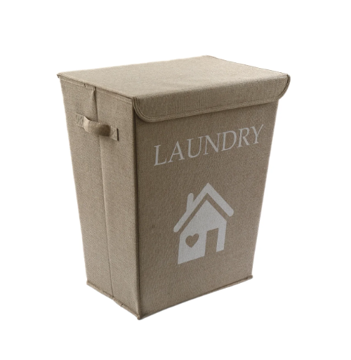 Natural Jute Fabric Laundry Basket 50cm - Price Crash Furniture
