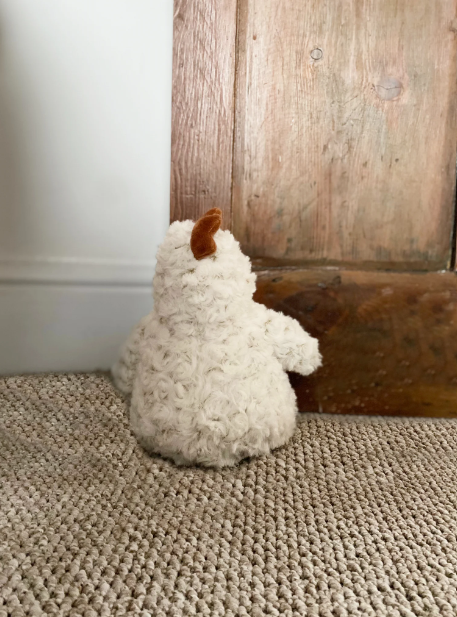 Curled Fur Fabric Brown Chicken Doorstop - Price Crash Furniture