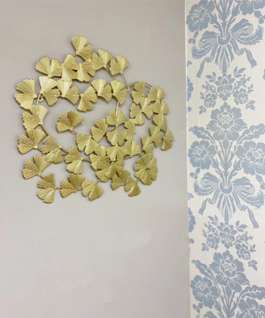 Gold Metal Lotus Leaf Wall Art 50cm - Price Crash Furniture