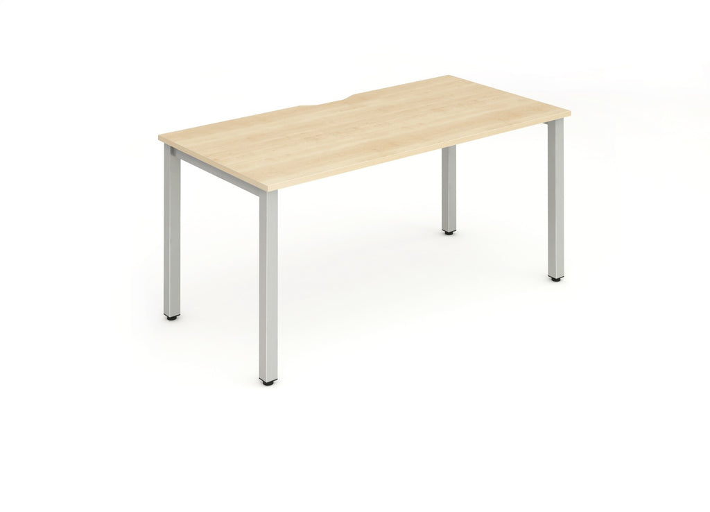 Evolve Plus Single Starter Desk with Maple Top and Silver Frame - Price Crash Furniture