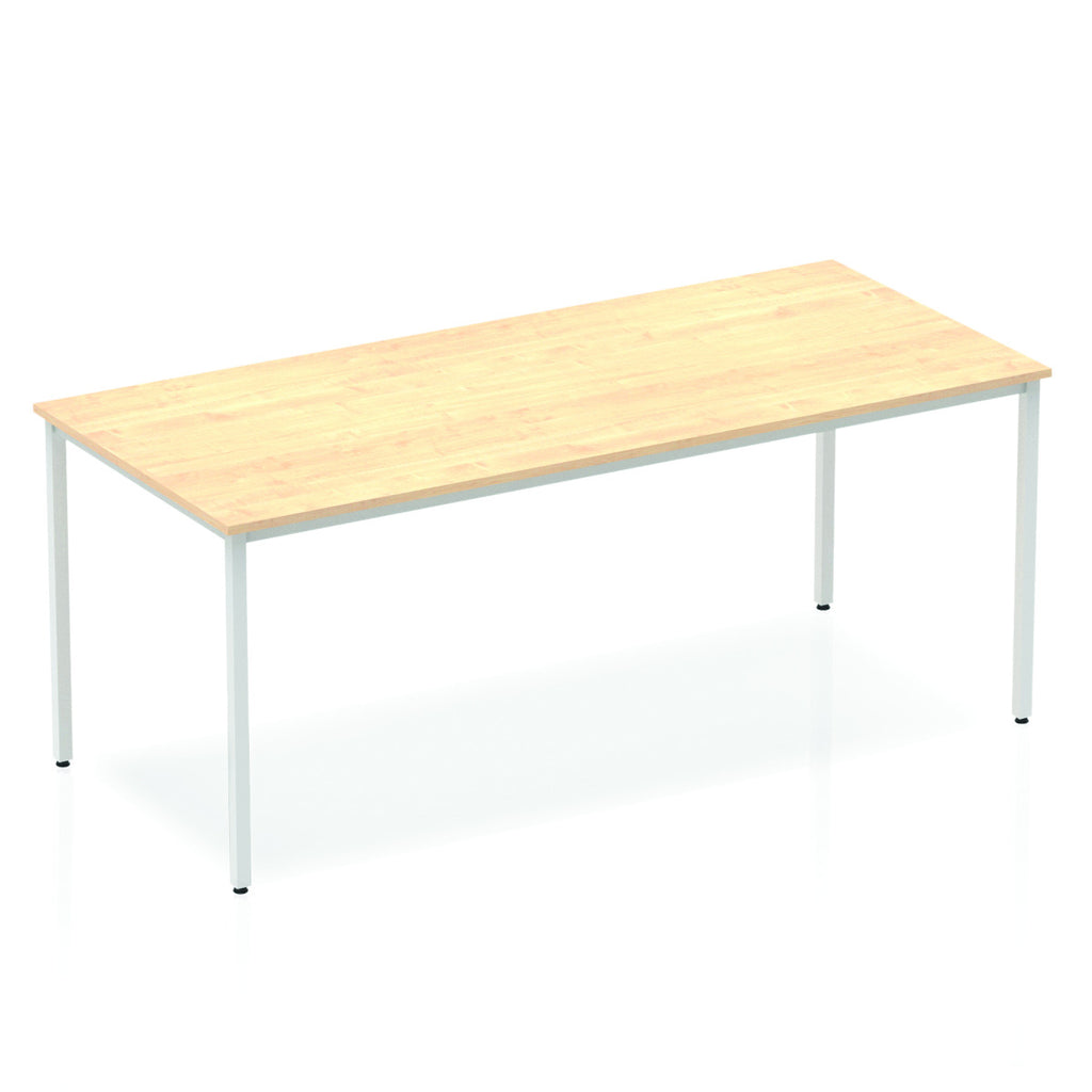 Impulse Straight Table with Maple Top and Silver Box Frame Leg - Price Crash Furniture