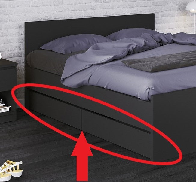 Naia Set Of 2 Underbed Drawers (Single Or Double Bed) In Black Matte - Price Crash Furniture