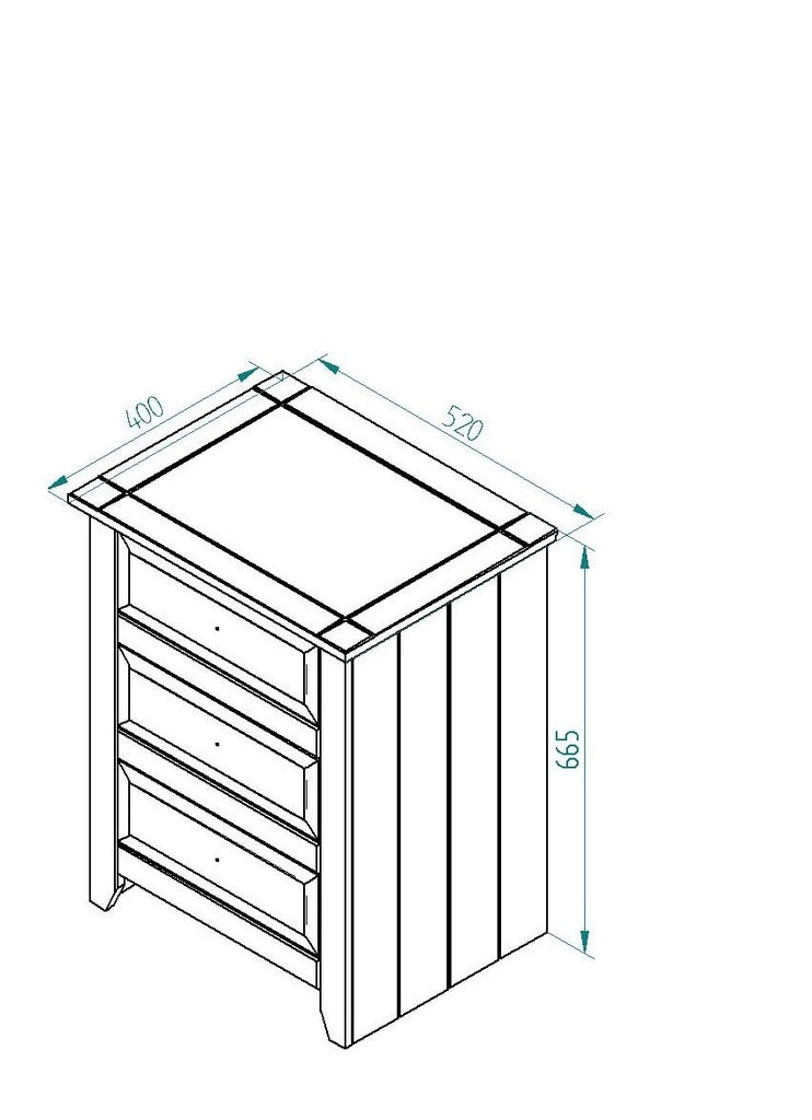 Core Products Capri Carbon 3 drawer bedside cabinet - Price Crash Furniture
