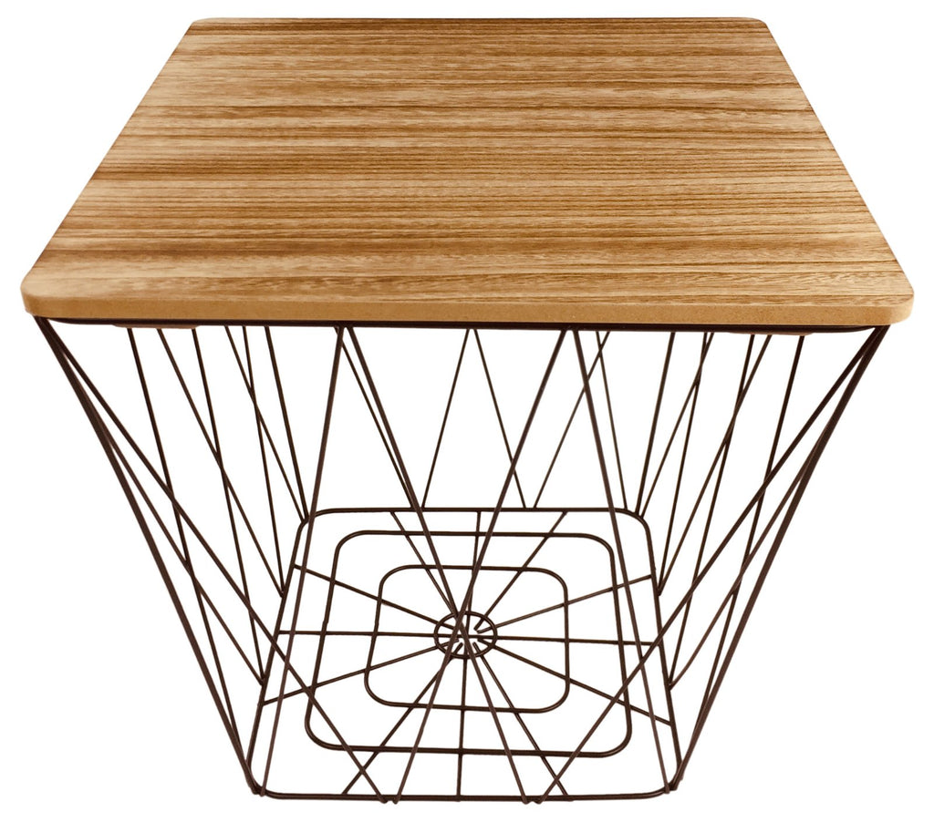 Geometric Black Wire Square Side Table - Price Crash Furniture