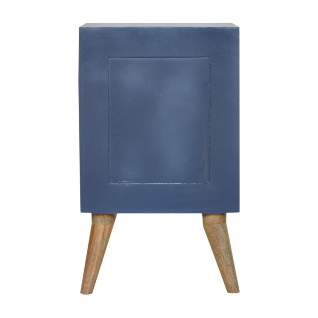 Dark Blue Painted Multi Drawer Bedside Table Cabinet - Price Crash Furniture
