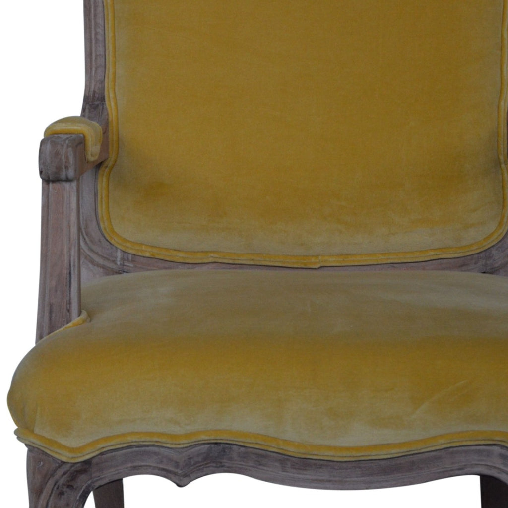 Mustard Velvet French Style Chair - Price Crash Furniture