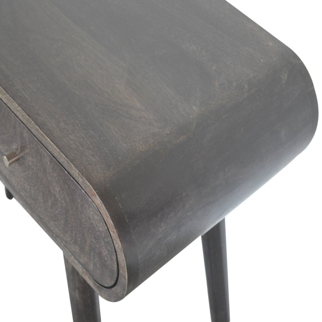 Ash Black Curved Edge Console Table - Price Crash Furniture