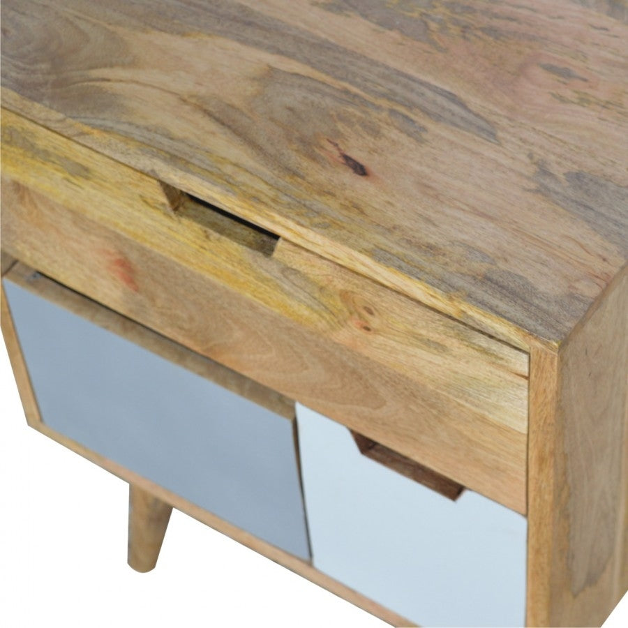 Solid Wood Nordic Style Bedside With 3 Multi Removable Drawers - Price Crash Furniture
