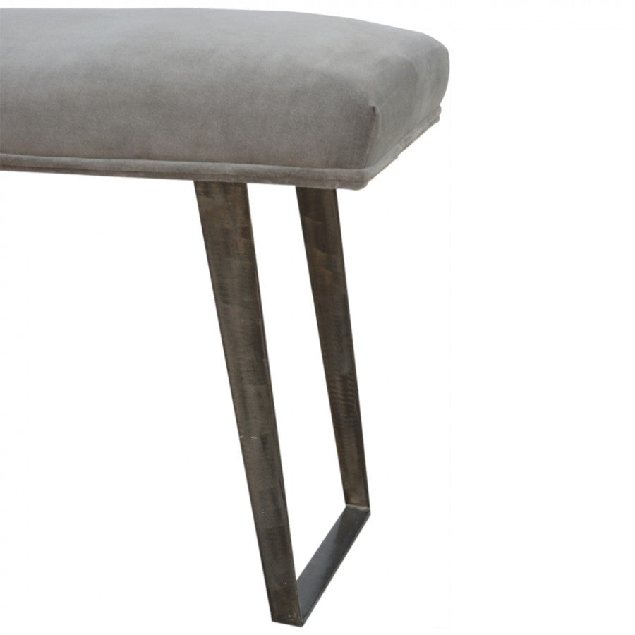 Grey Velvet Bench - Price Crash Furniture