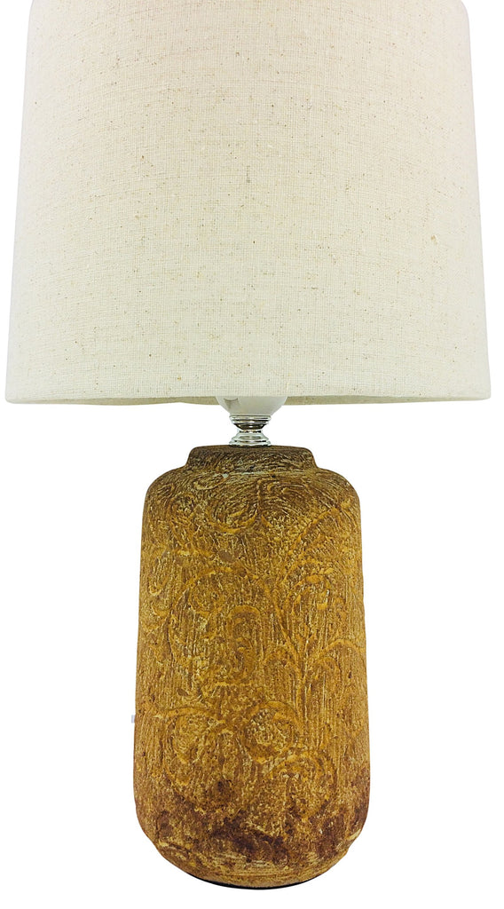 Golden Brown Distressed Lamp and Shade 38cm - Price Crash Furniture