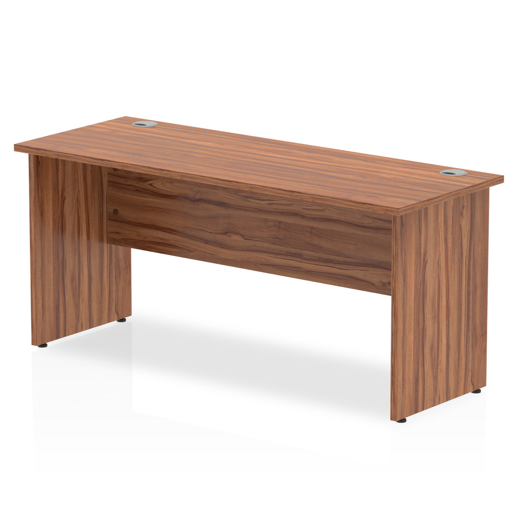 Impulse 600mm deep Straight Desk with Walnut Top and Panel End Leg - Price Crash Furniture