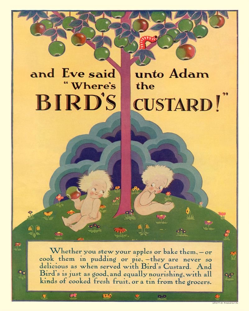Vintage Metal Sign - Retro Advertising - Birds Custard, Adam & Eve - Price Crash Furniture