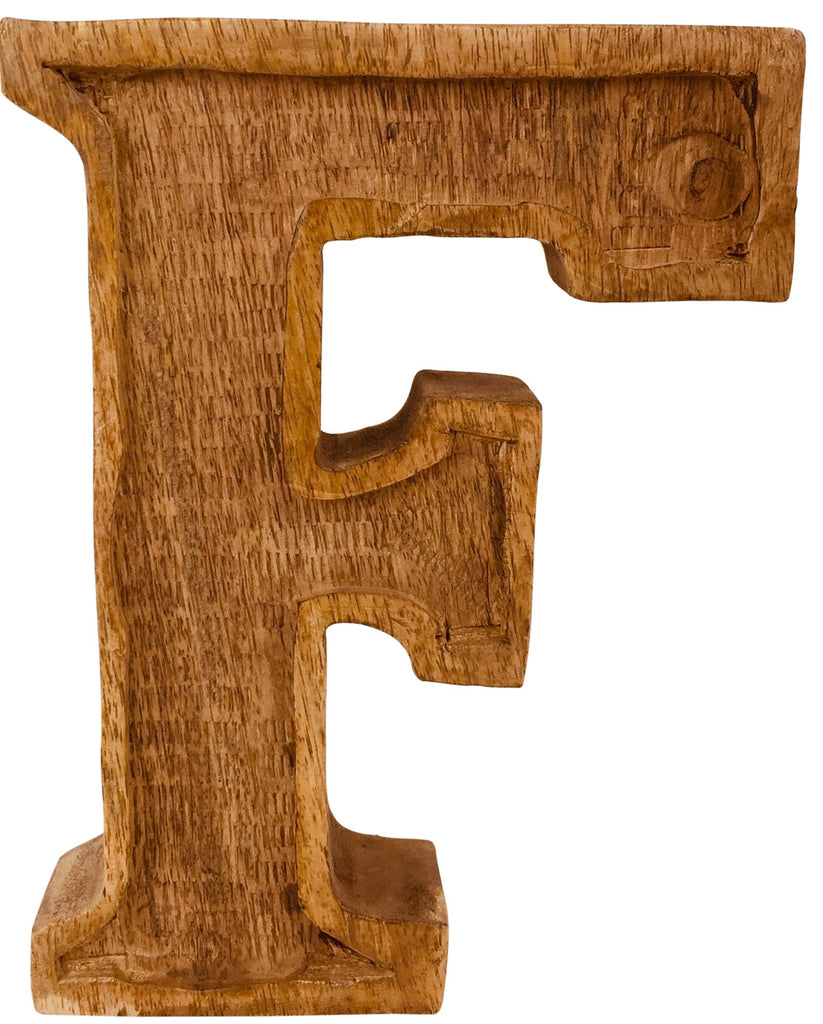 Hand Carved Wooden Embossed Letter F - Price Crash Furniture