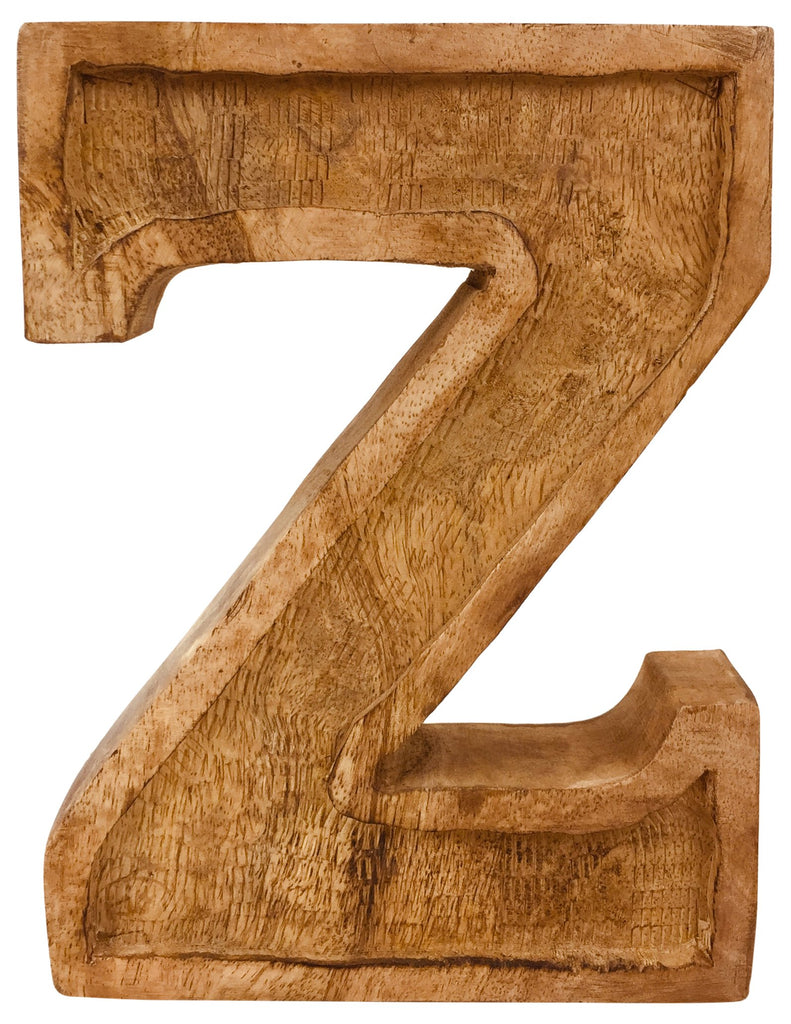 Hand Carved Wooden Embossed Letter Z - Price Crash Furniture