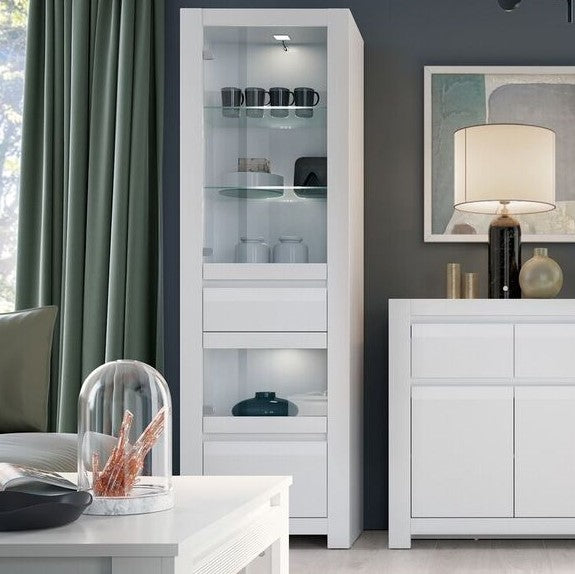Novi Display Cabinet In Alpine White - Price Crash Furniture