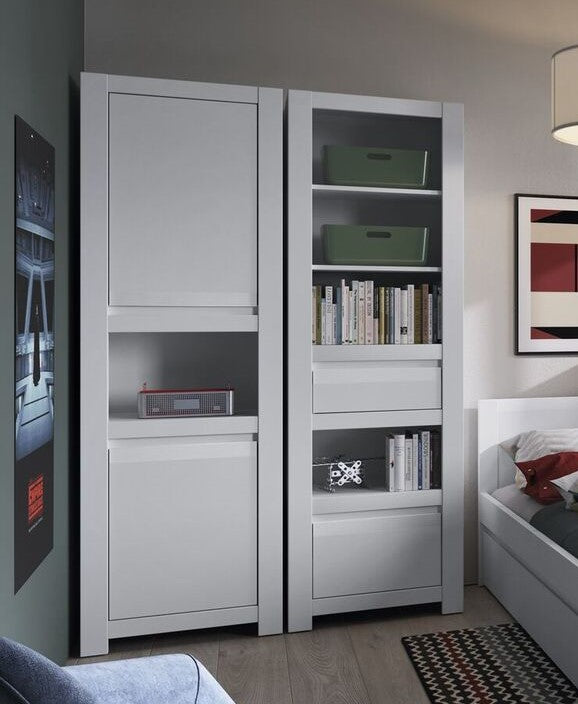Novi 2 Drawer Bookcase In Alpine White - Price Crash Furniture