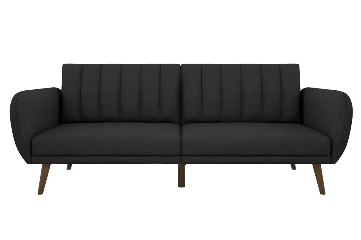 NOVOGRATZ Brittany Sofa Bed Wooden Legs - Linen - Dark Grey - Price Crash Furniture