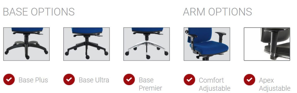 Ergo Plus HR 24h Office Chair (choice of colours & configurations) at Price Crash Furniture.