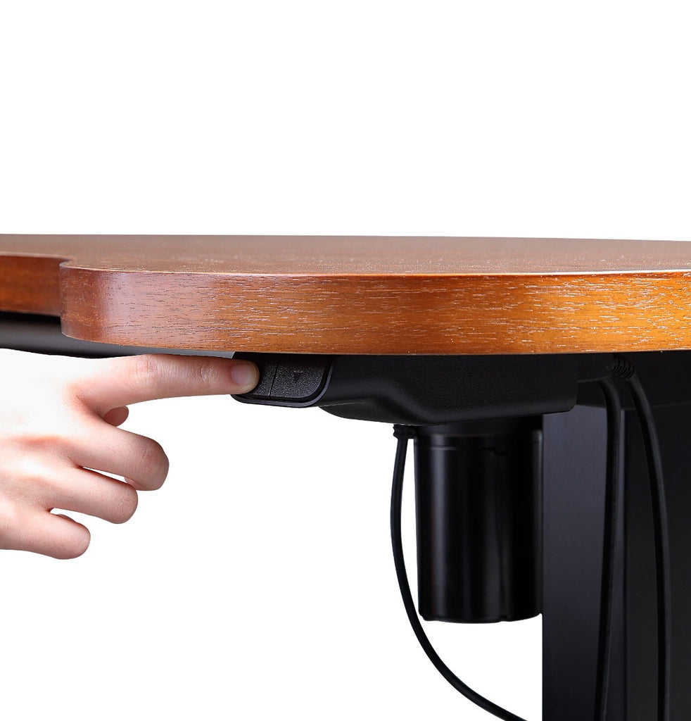 San Francisco Height Adjustable Desk Walnut/Black - Price Crash Furniture
