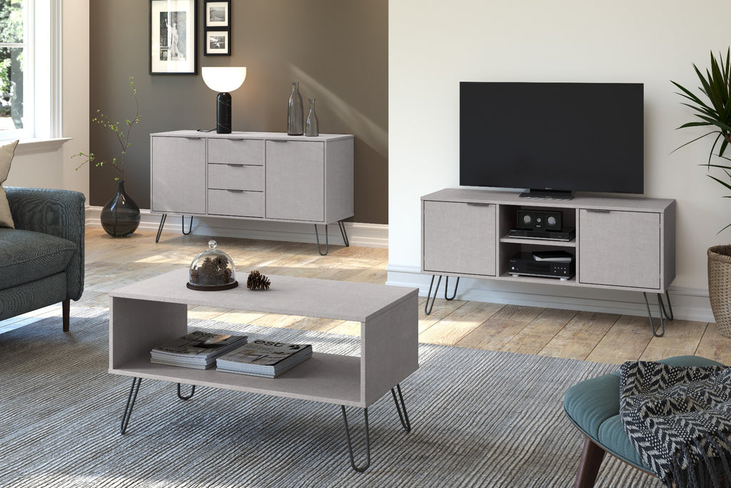 Core Products Augusta 2 Door Flat Screen TV Unit in Grey - Price Crash Furniture