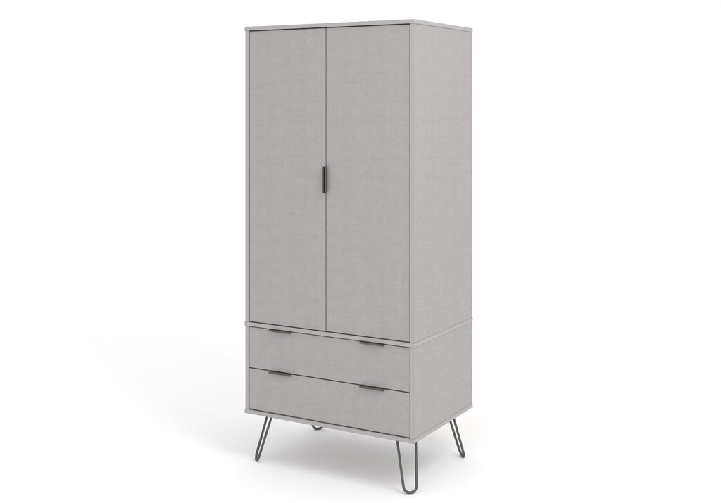 Core Products Augusta 2 Door & 2 Drawer Wardrobe in Grey - Price Crash Furniture