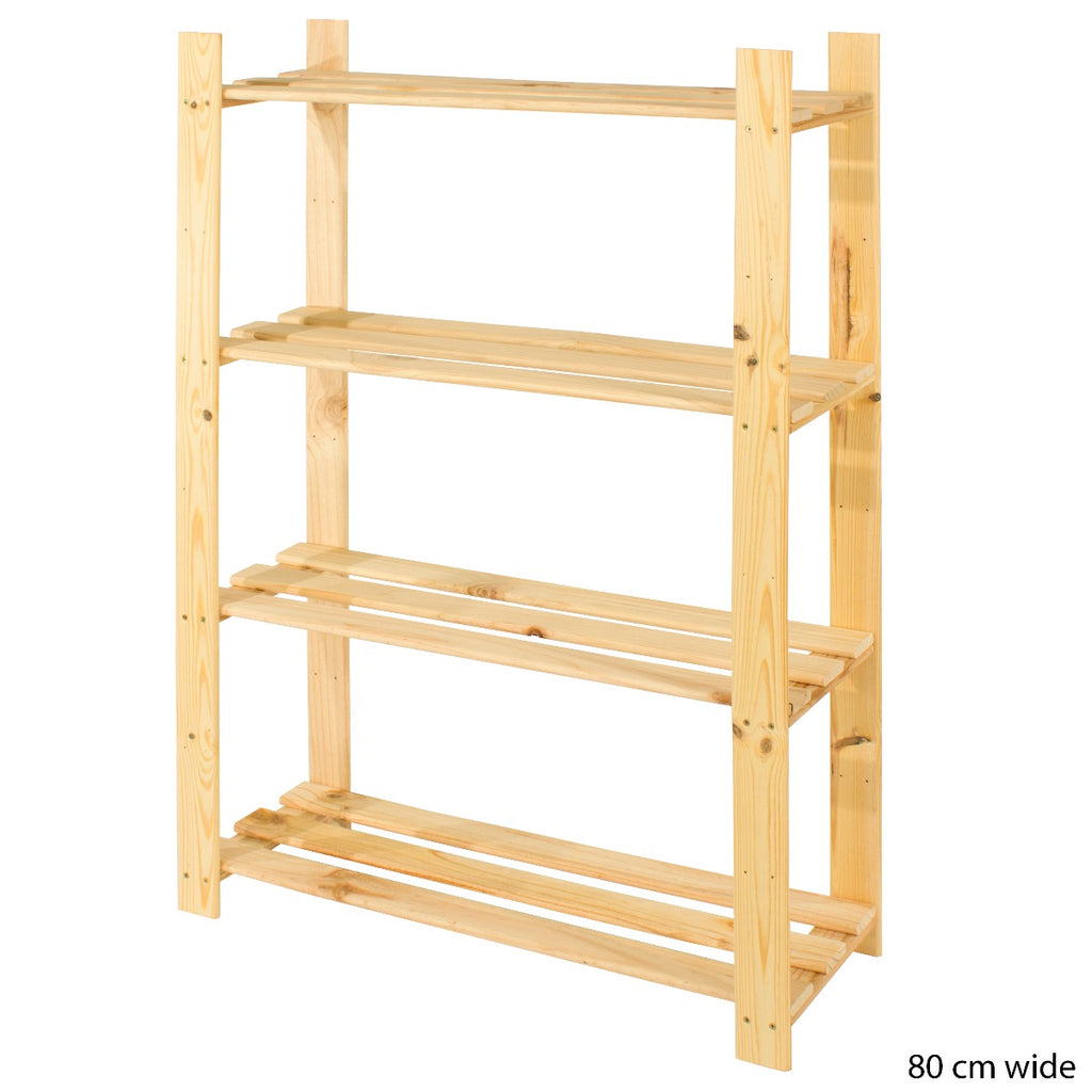 Simple and Natural Wood 80x120cm 4-Tier Shelf Unit by Core - Price Crash Furniture