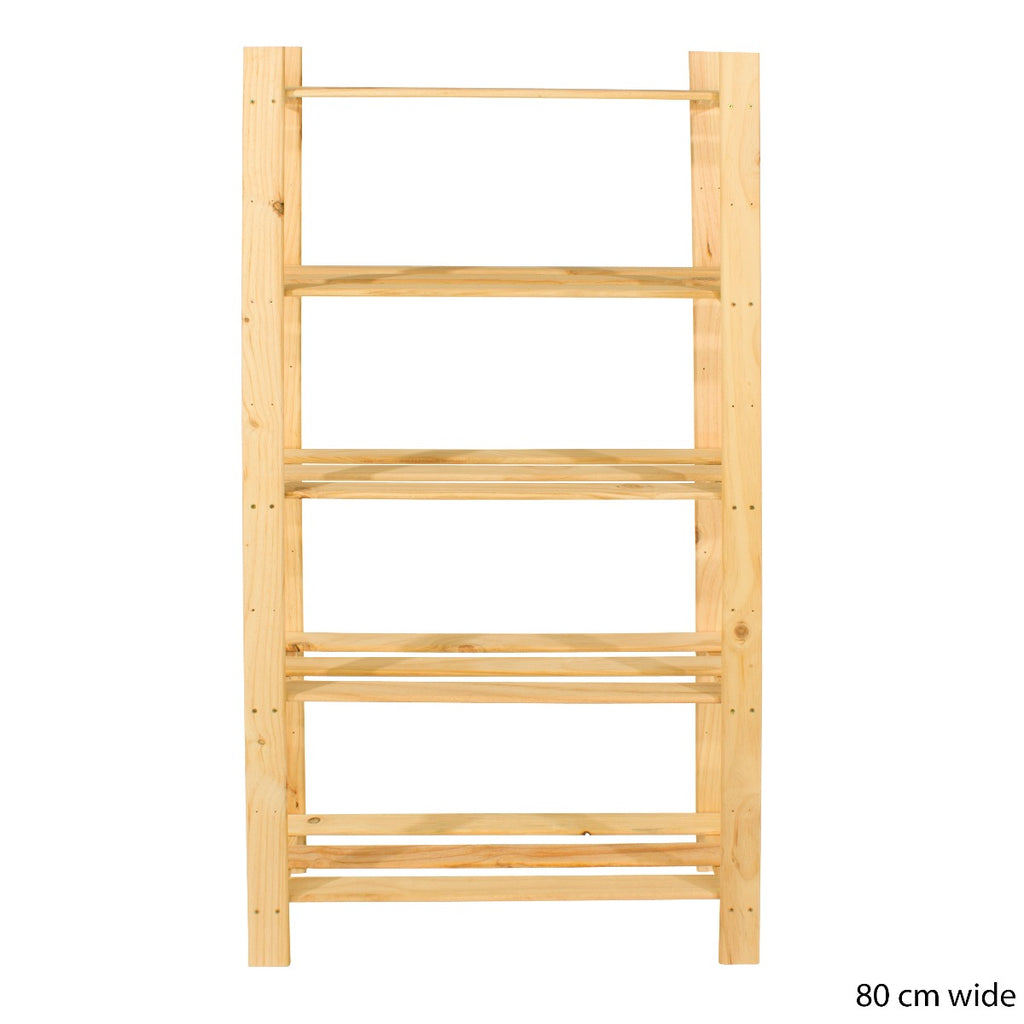 Simple and Natural Wood 80x160cm 5-Tier Shelf Unit by Core - Price Crash Furniture