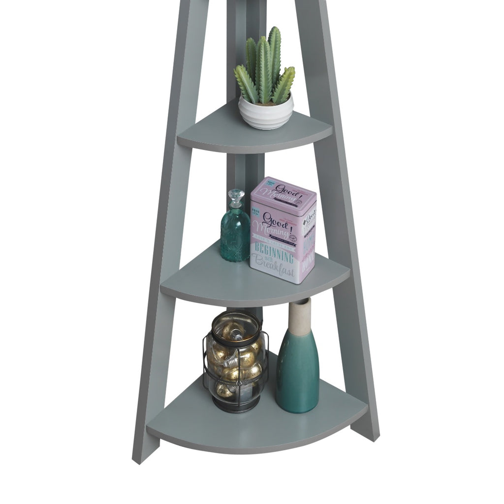 Riva Ladder Corner Bookcase in Light Grey by TAD - Price Crash Furniture
