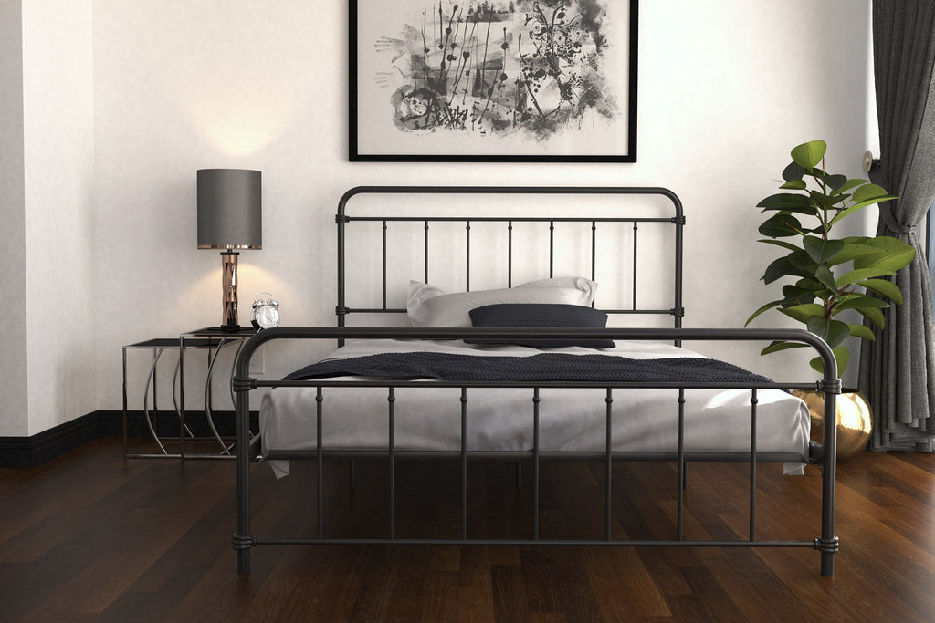 Wallace Double Bed in Black Metal by Dorel - Price Crash Furniture