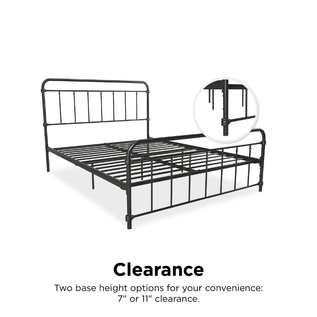 Wallace Double Bed in Black Metal by Dorel - Price Crash Furniture