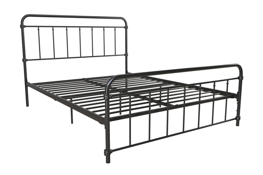 Wallace King Size Bed in Black Metal by Dorel - Price Crash Furniture