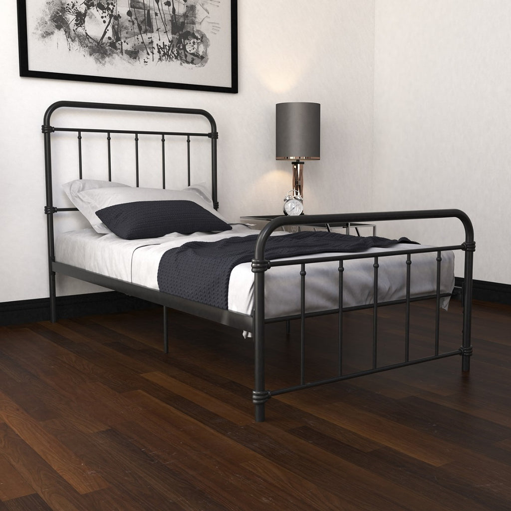Wallace Single Bed in Black Metal by Dorel - Price Crash Furniture