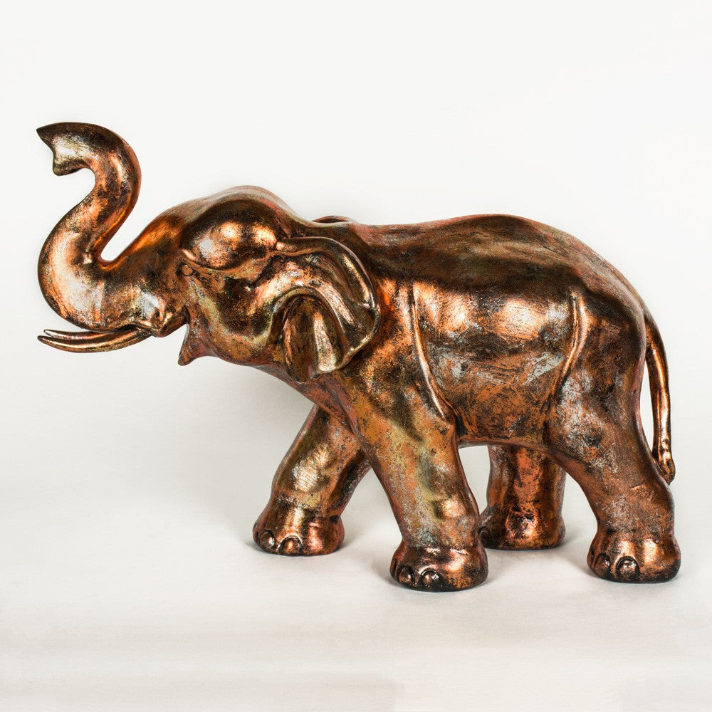 Large Brushed Bronze Elephant Figurine Ornament - Home accessory - Price Crash Furniture