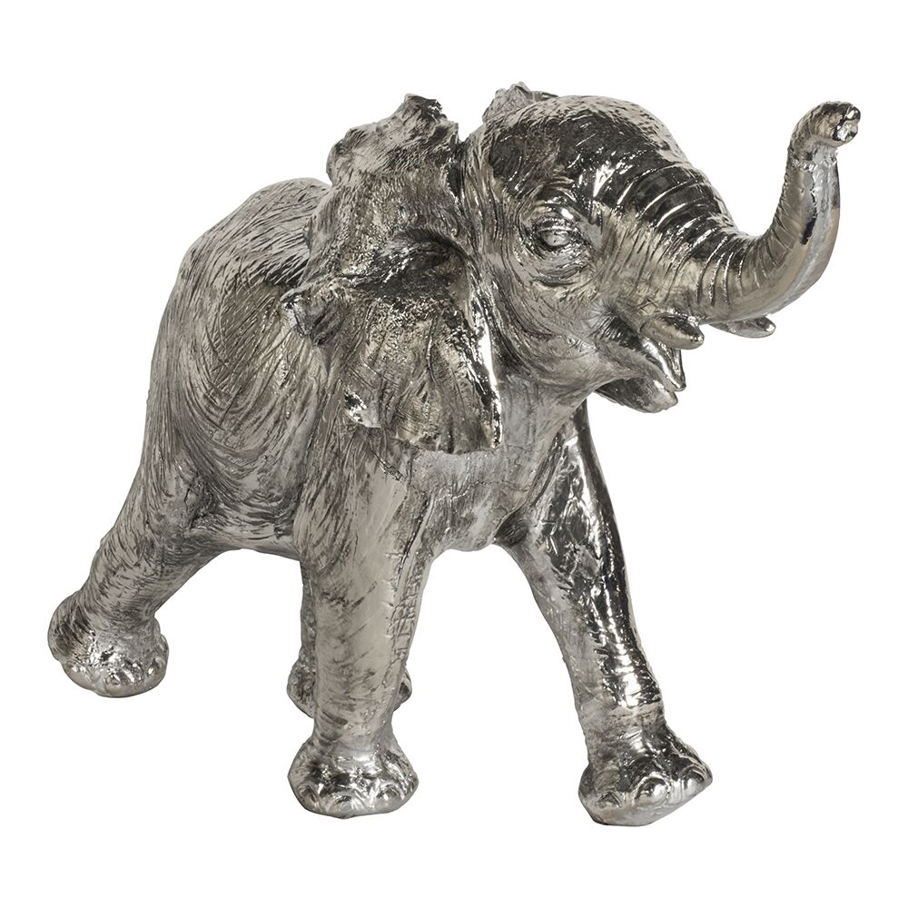 Large Silver Elephant Figurine Ornament - Home accessory - Price Crash Furniture