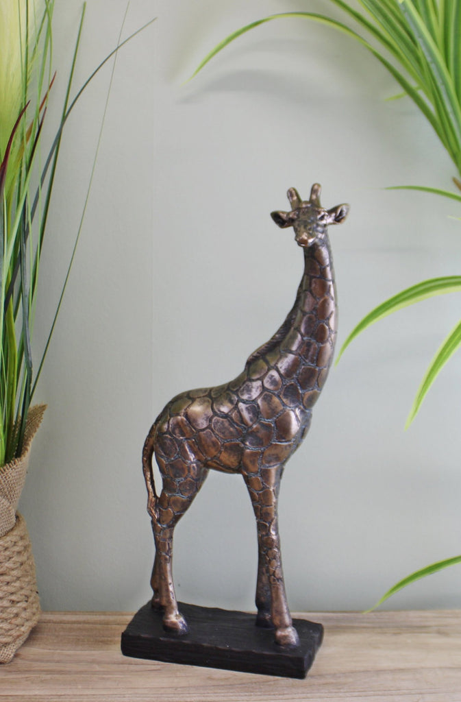 Bronze Resin Giraffe Ornament, 36cm - Price Crash Furniture