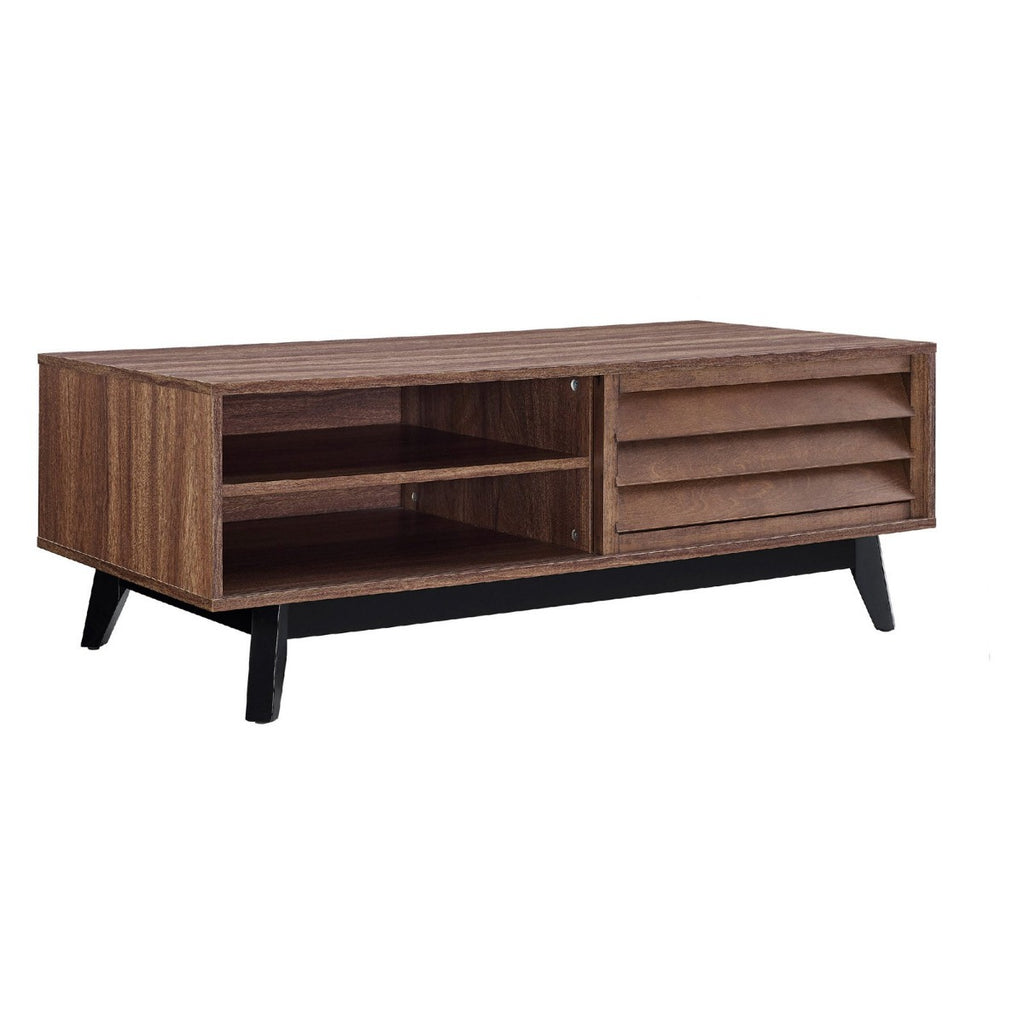 Vaughn Coffee Table with Sliding Doors in Walnut by Dorel - Price Crash Furniture